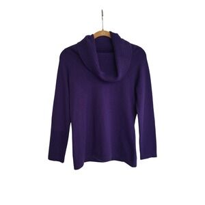 JONES NEW YORK COLLECTION CASHMERE purple Cowl Neck Sweater Women's Size S